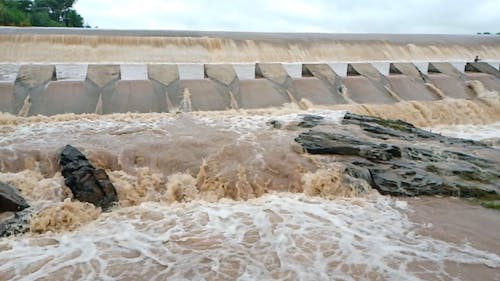Water Flowing through a Water dam