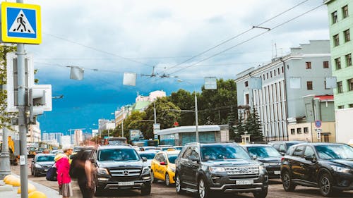 Busy Streets of a Modern City through Time Lapse Video