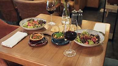 table full of food