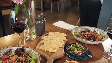 table full of food