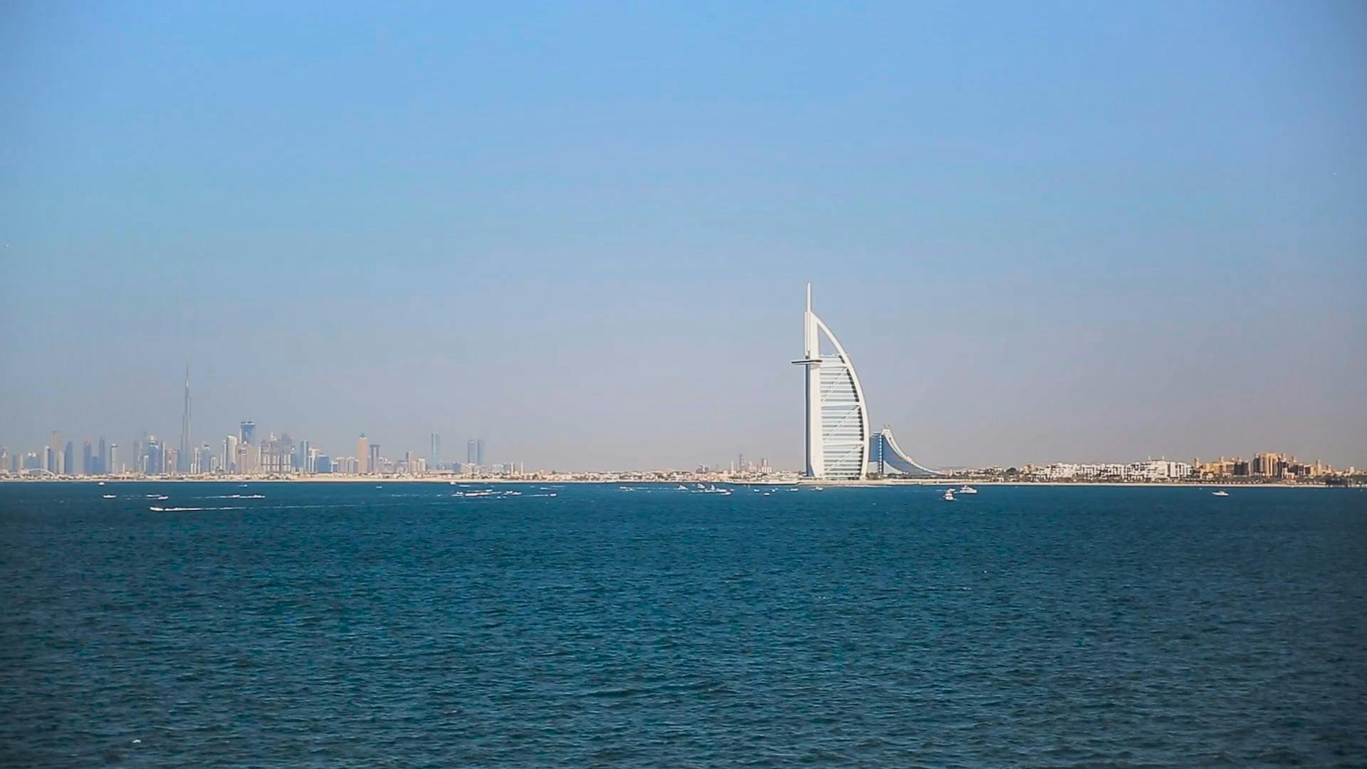 Dubai Skyline with Burj Al Arab · Free Stock Video