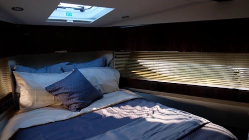 Cozy View of Sleeping Bed of a campervan 