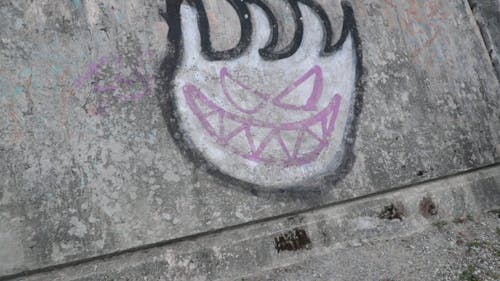 Close-up Video of a Graffiti Art on a Wall
