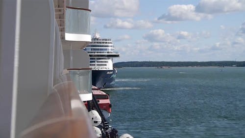 Video Compilation of a Cruise Ship in Ocean