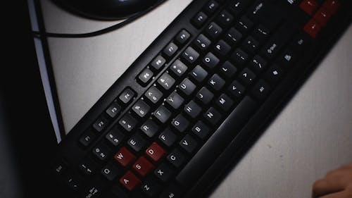 Top View Clip of Person Typing on a Computer Keyboard