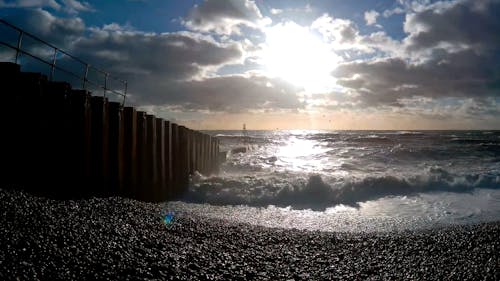 Big Waves Hitting The Seashore