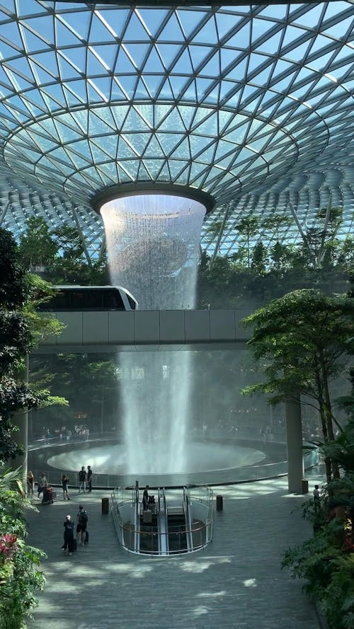 A Beautiful Waterfall in Changi Airport