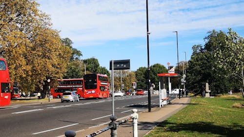 Double Deck Buses For Public Transportation In London 