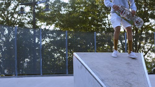 Young Skateboarder at a Skate Park