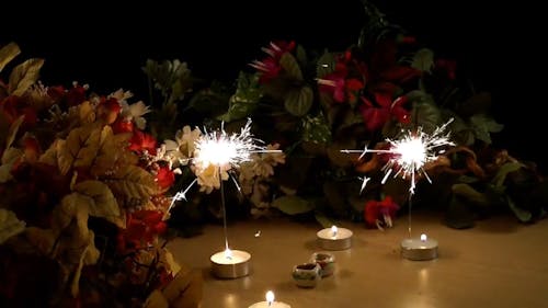 Sparklers on a Table