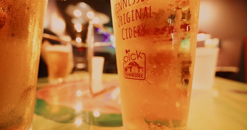 Close Up of a Cold Beer in a Plastic Cup