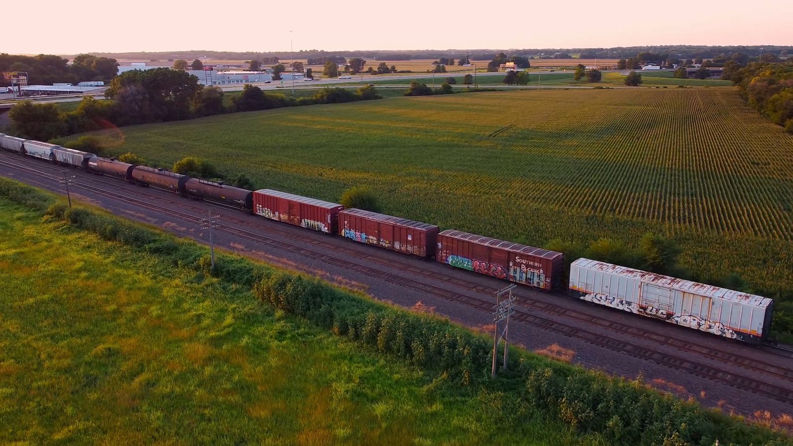 Train View Video Drone Footage of Trains on Railroad Tracks Free Stock Video Footage ...