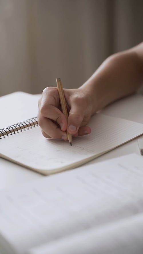 A Young Boy Doing His Homework At Home