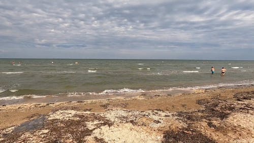 Wide Angle shot of People at the Beach