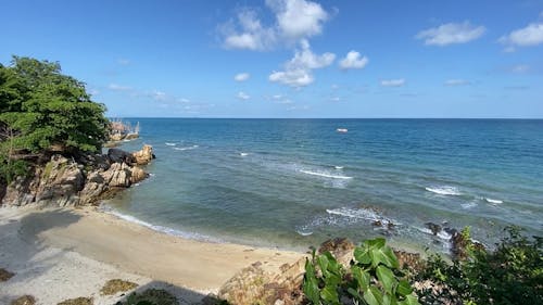 Sea Waves Kissing The Beach Shore On A Clear Day