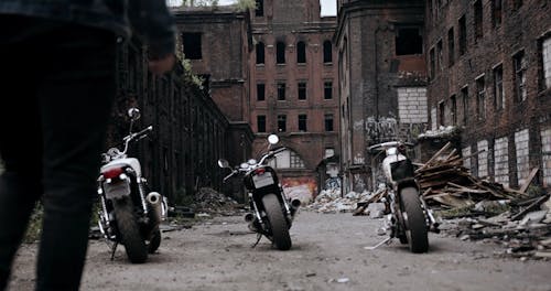 Bikers Meeting Up In An Abandoned Property