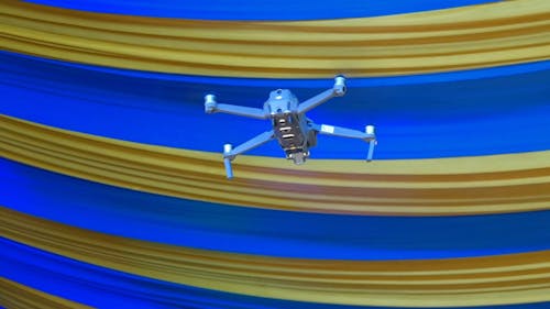 A Drone Hovering Indoors