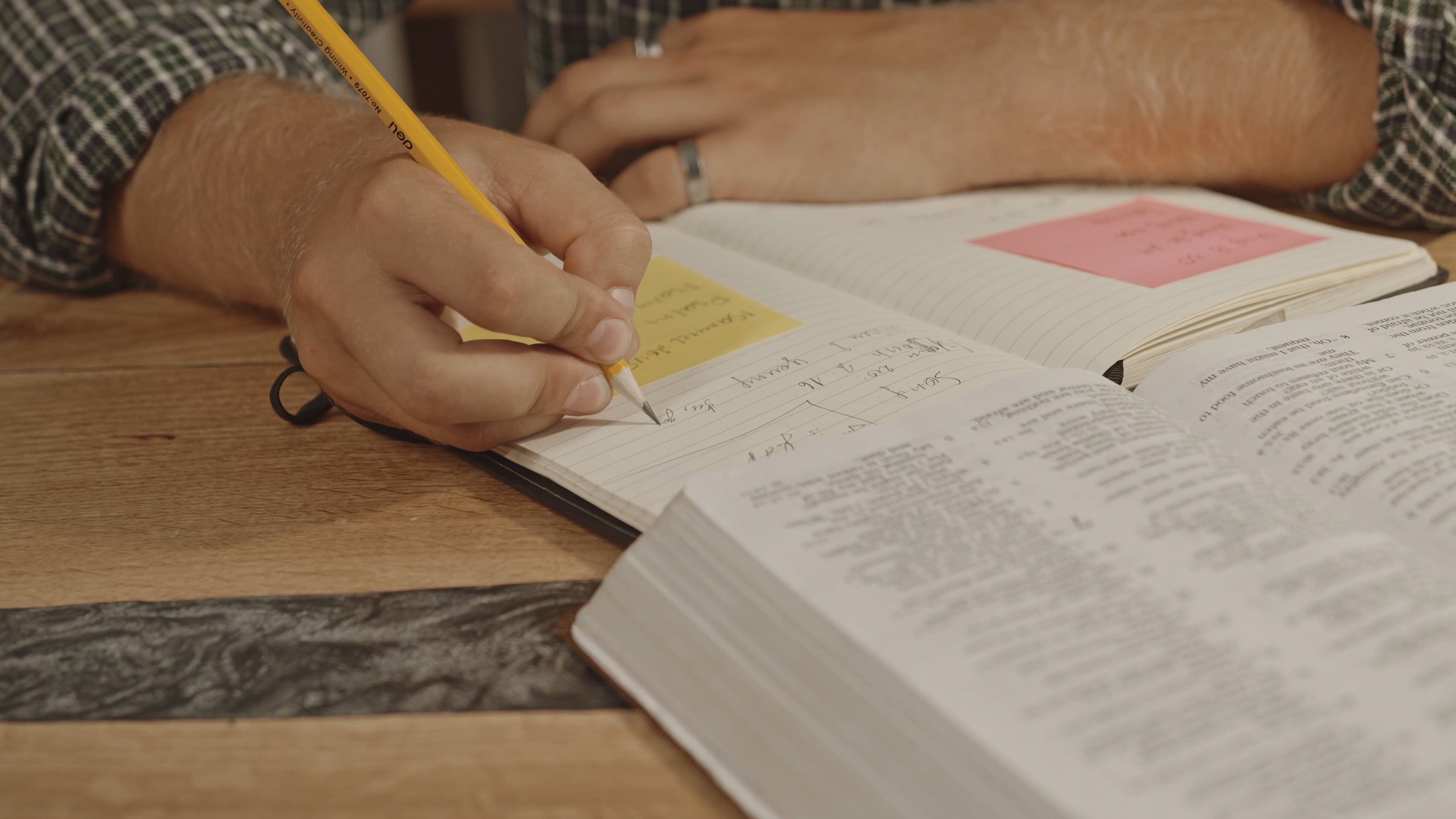 A Man Taking Notes From The Bible Free Stock Video Footage, Royalty ...