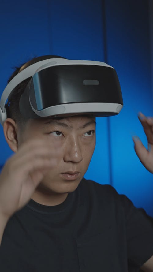 A Man Playing Virtual Reality Game