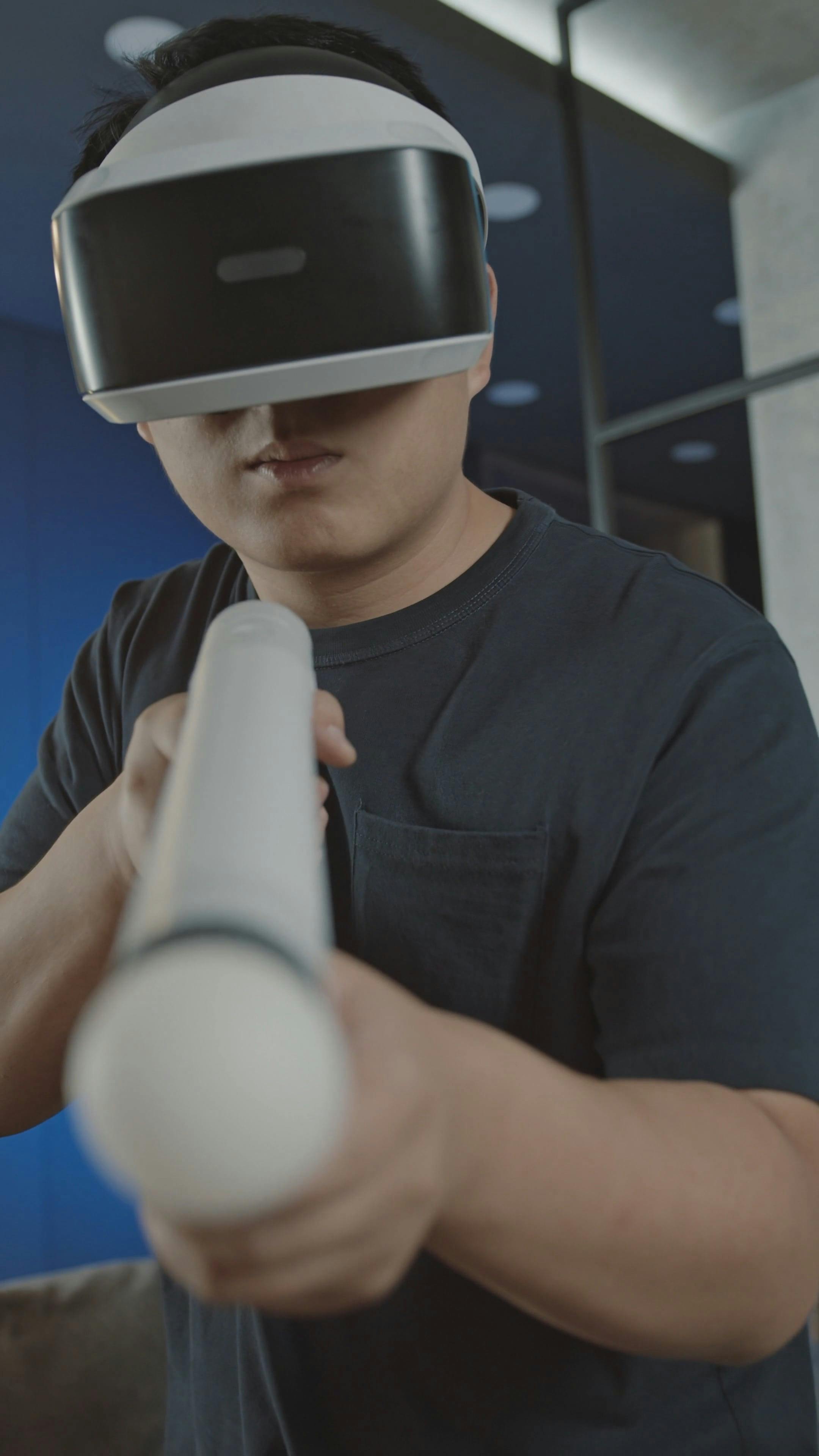 Man Using a VR Headset · Free Stock Video