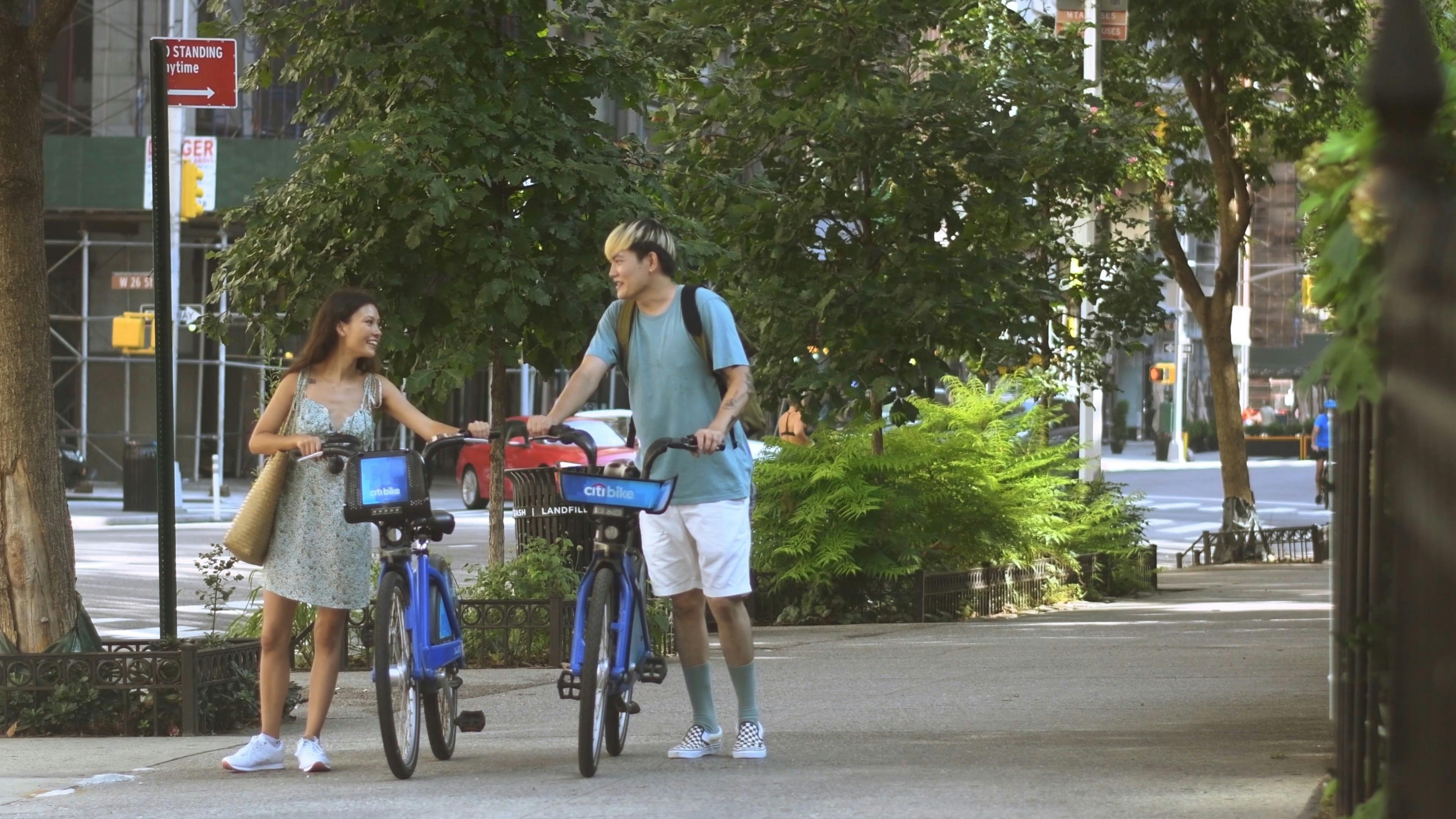 Couple with Bicycles · Free Stock Video