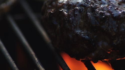 A Close-Up Video of Meat Being Grilled