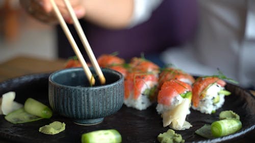 Man Eating Sushi
