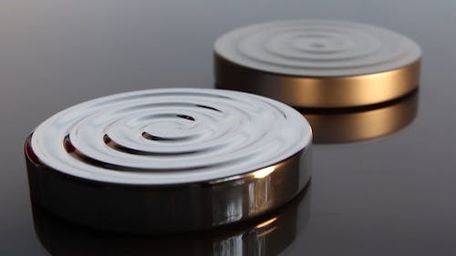 A Close-Up Video of Rotating Metal Spinners