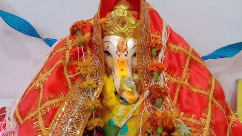 Decorated Lord Ganesh Idol from Ganpati Visarjan 
