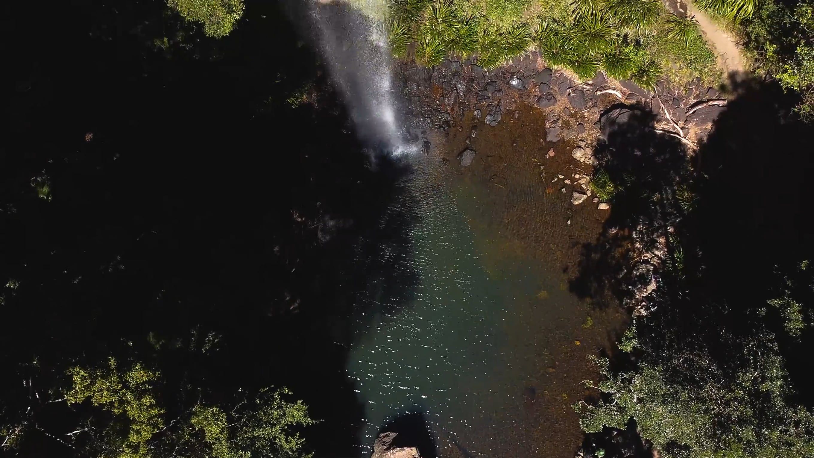 Natural Waterfall Captured with Drone Camera Free Stock Video Footage ...
