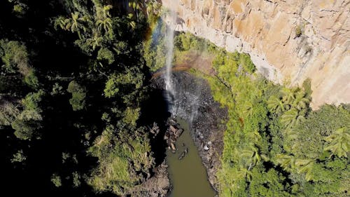 Aerial View of a Beautiful Purling Brook Falls