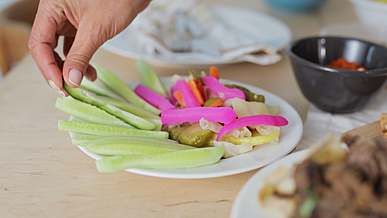 a person preparing a meal