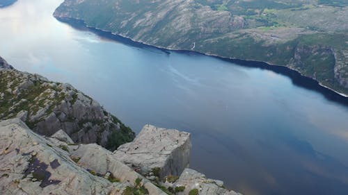 Drone Footage of a Fjord in Norway