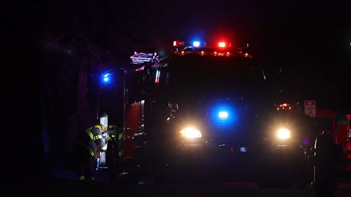 Fire Fighter Truck at Night