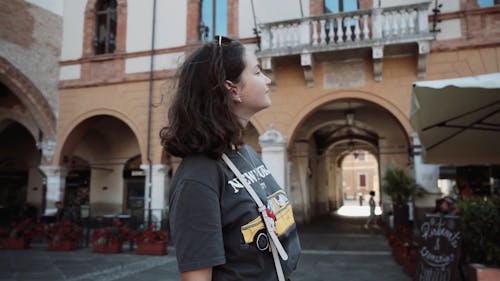 Beautiful Woman at an Italian Market