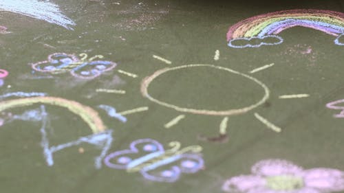 Colorful Drawings on the Blackboard