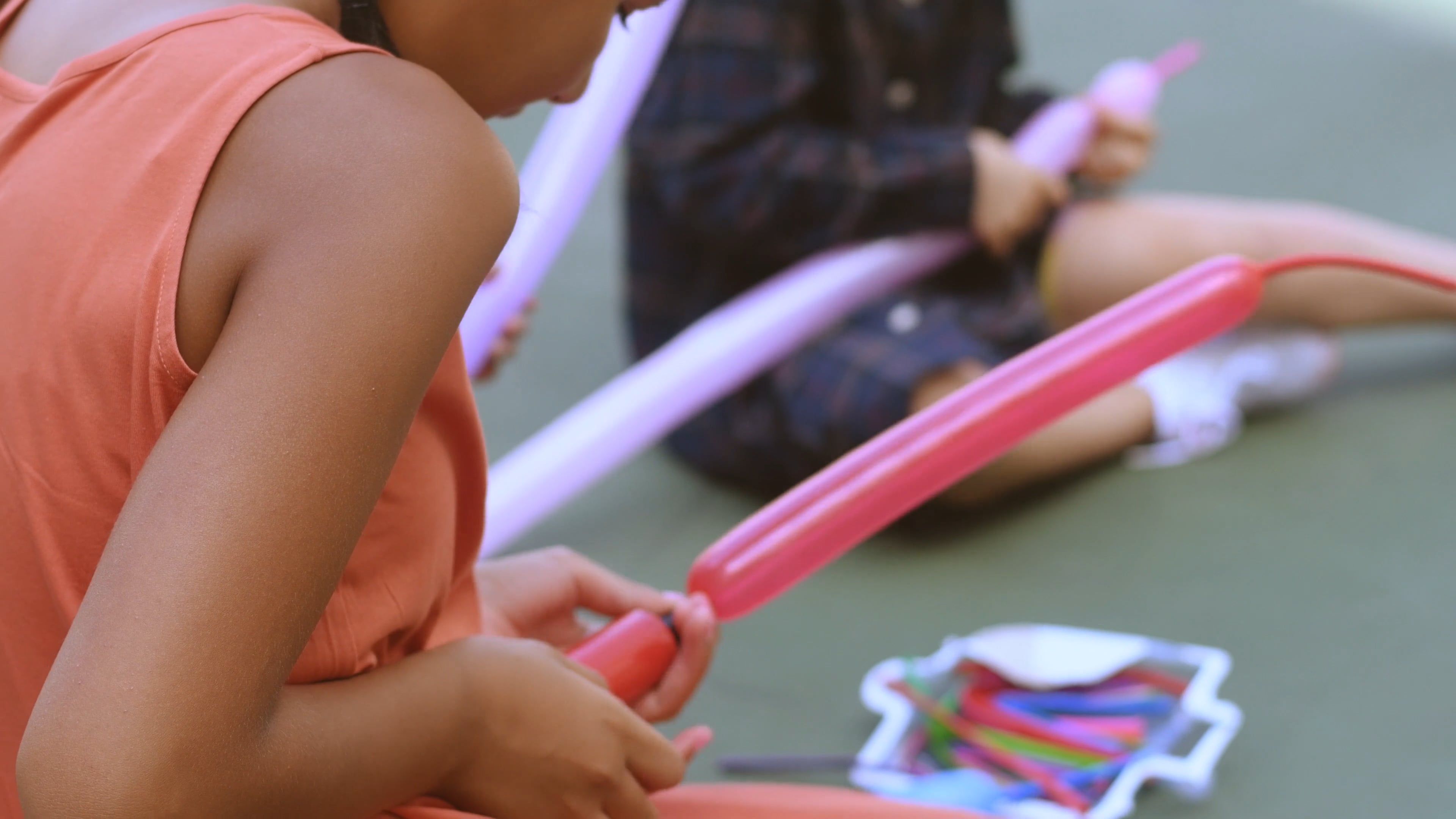 Girls Inflating Long Balloons Free Stock Video Footage, Royalty-Free 4K ...