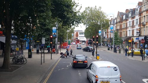 Vehicles and People on the Road