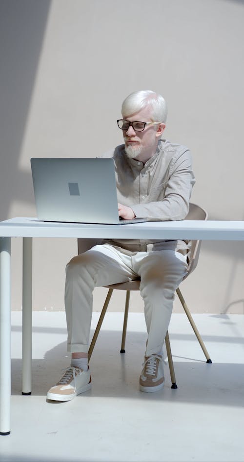 A Man Working on His Laptop