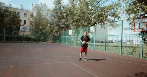 Man Doing a Basketball Dunk 