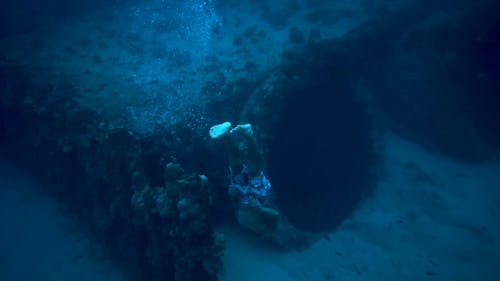 Man Diving Underwater
