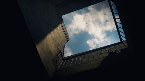 View of the Sky through a Building