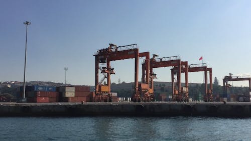 View of a Pier from a Moving Boat