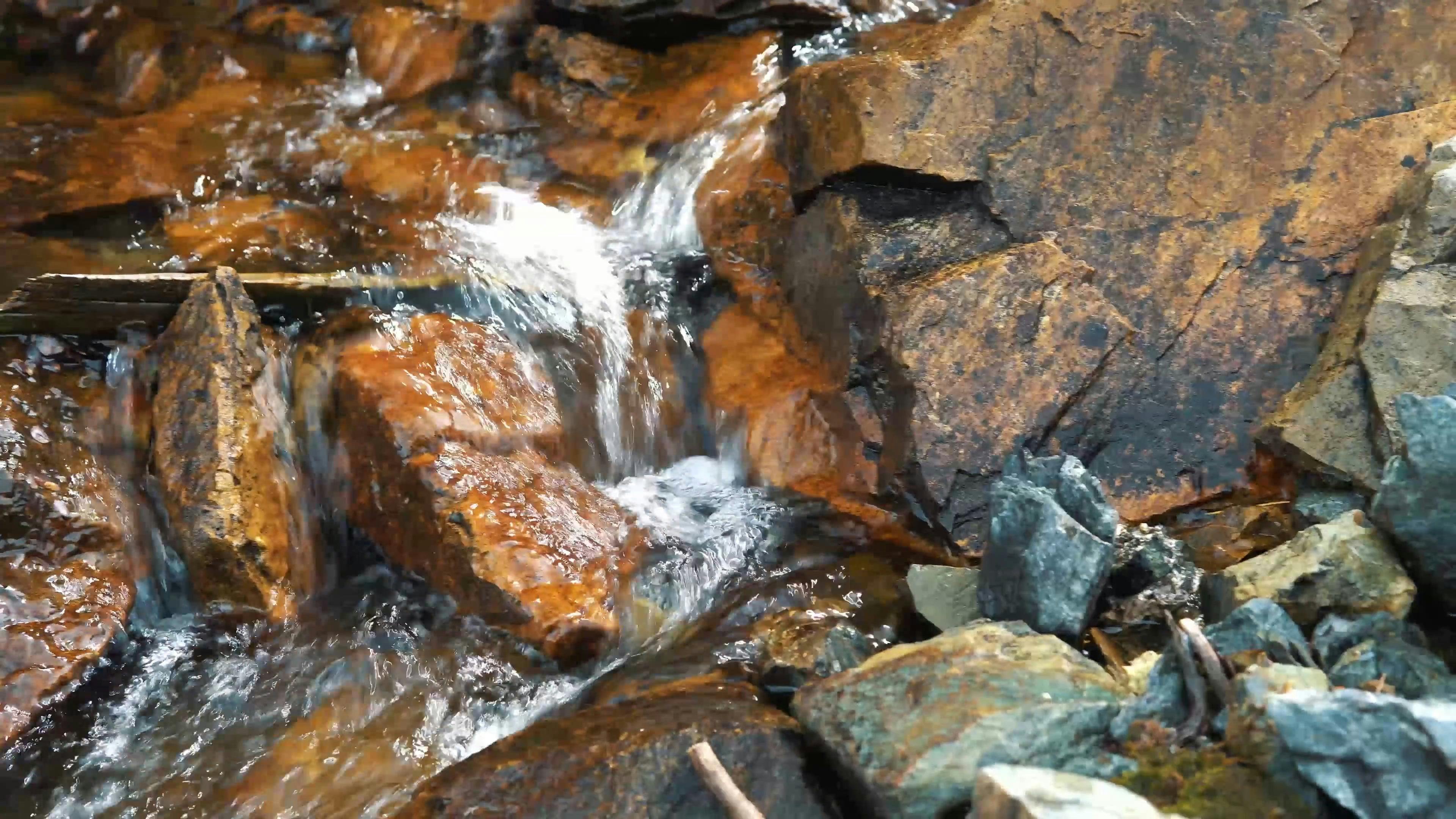 Water Flowing Through Rocks · Free Stock Video