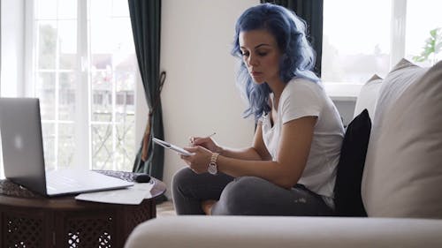 Woman Using a Laptop