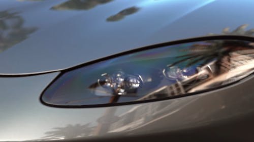 Close-Up View of a Headlight
