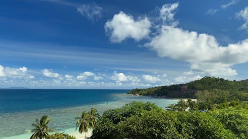 Time Lapse Video of Moving Clouds over Beautiful Island