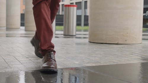 Close-Up View of a Person Walking