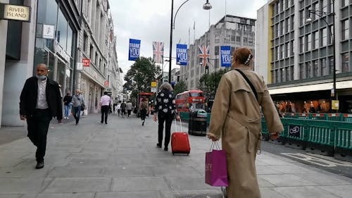 People Walking in London Street