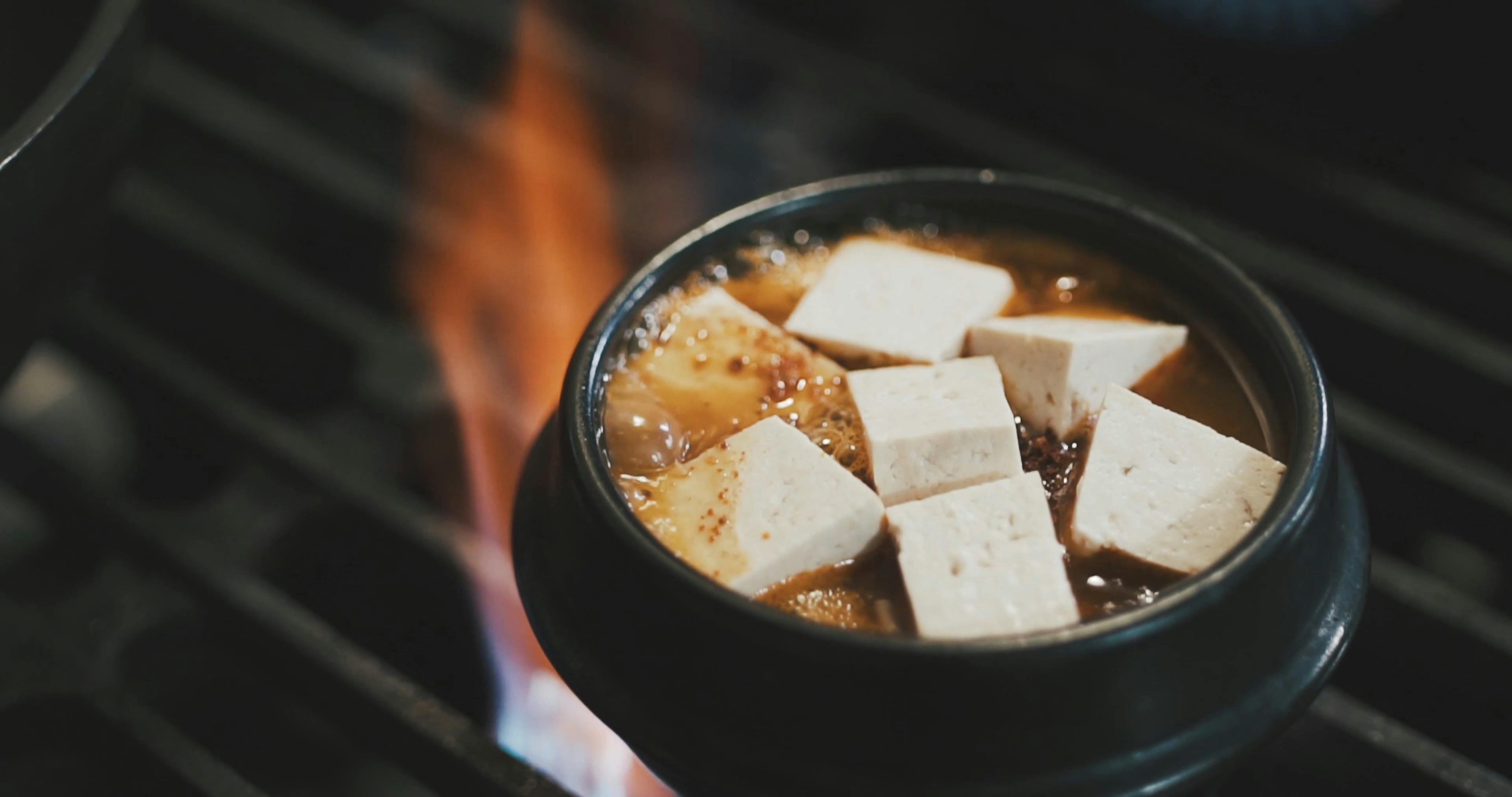 Closeup Video of Boiling Tofu in a Pot Free Stock Video Footage, RoyaltyFree 4K & HD Video Clip